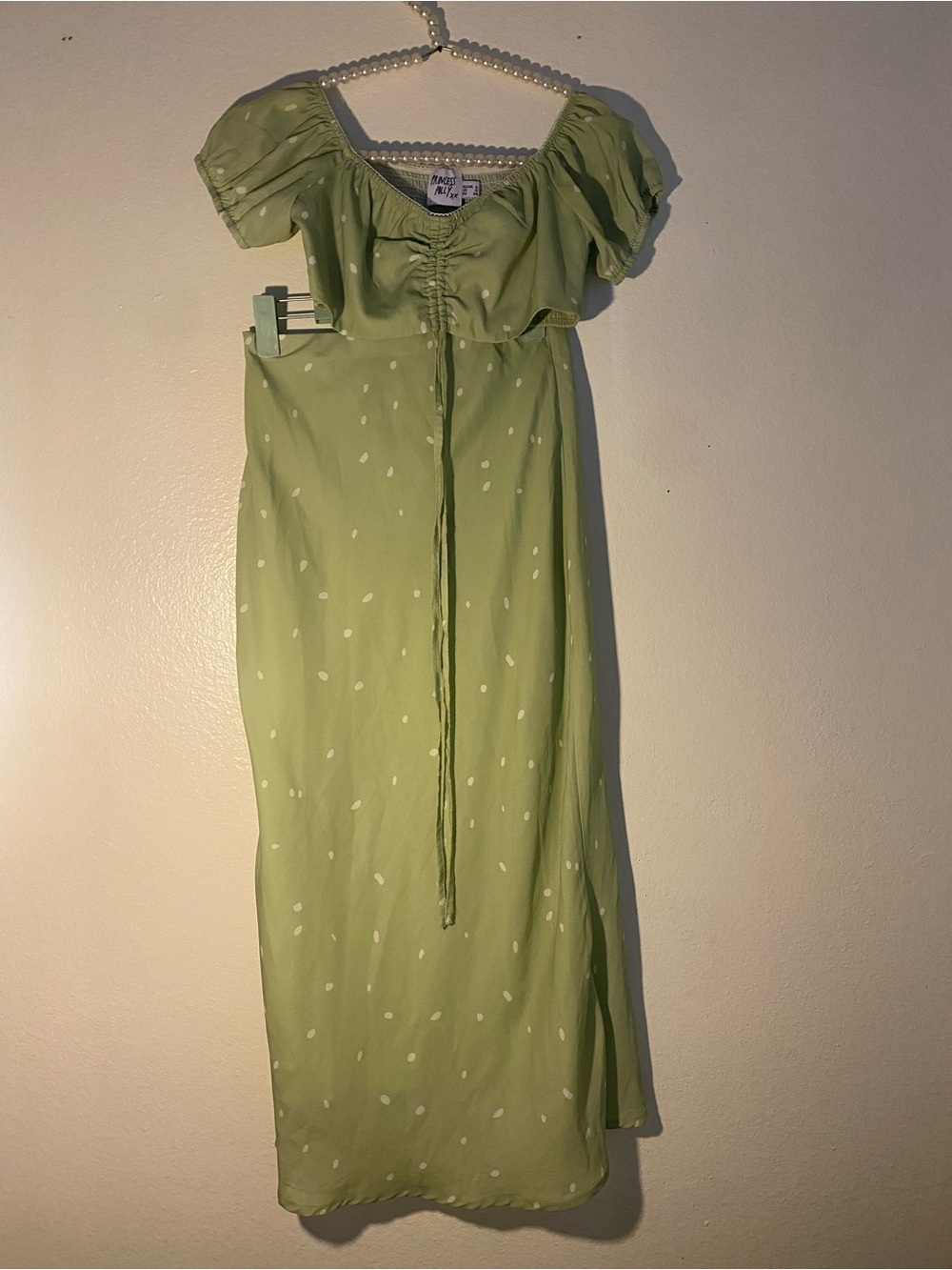 Princess Polly Women’s Size 2 Polk A Dot Green Matching Set - Picture 1 of 5